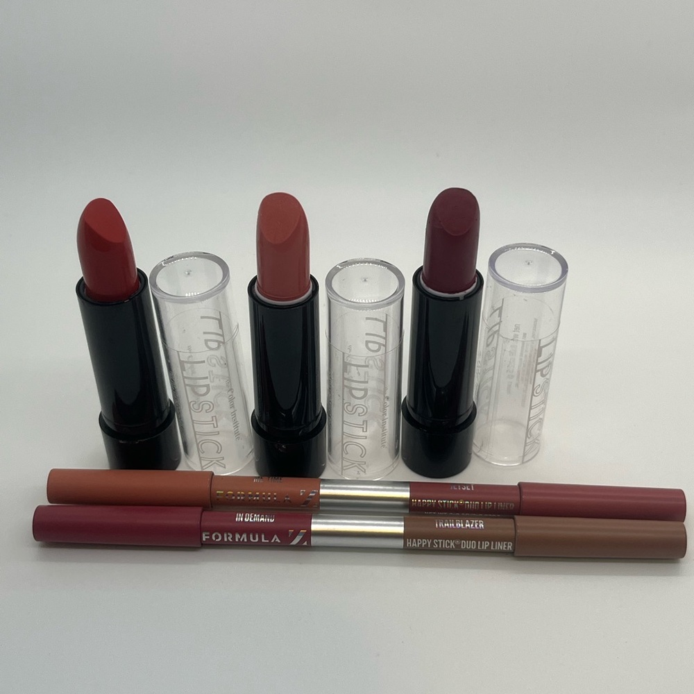 Formula Z Cosmetics Happy Stick Duo Lip Liner+Sharpener +3Lipsticks Color Instit